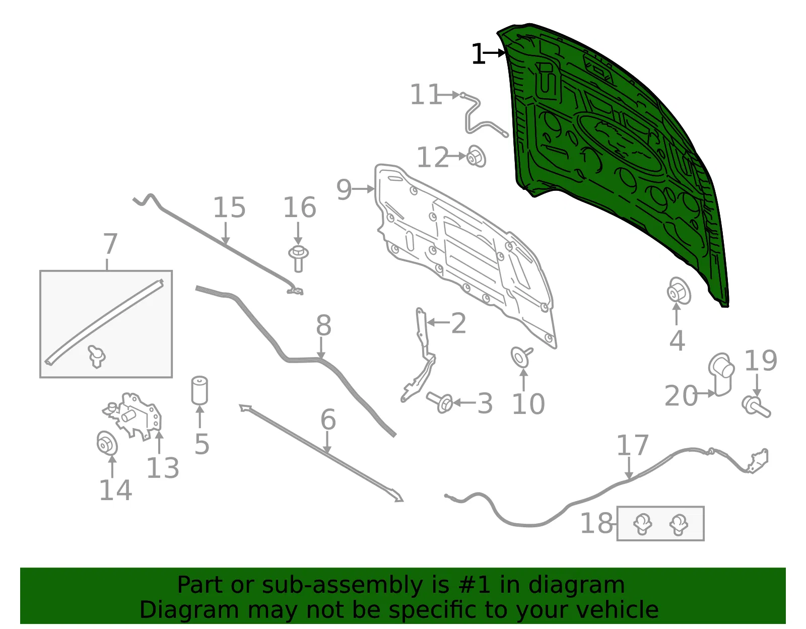 Hood Panel - Ford (jr3z16612a) - view 10