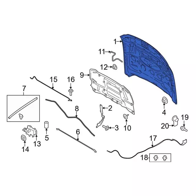 Hood Panel - Ford (jr3z16612a) - view 2