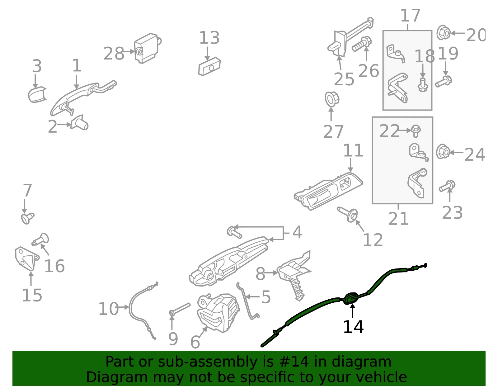 Door Latch Cable - Ford (jr3z63221a00a) - view 5