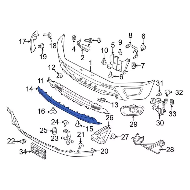 Valance Panel - Ford (kb3z17626a) - view 11