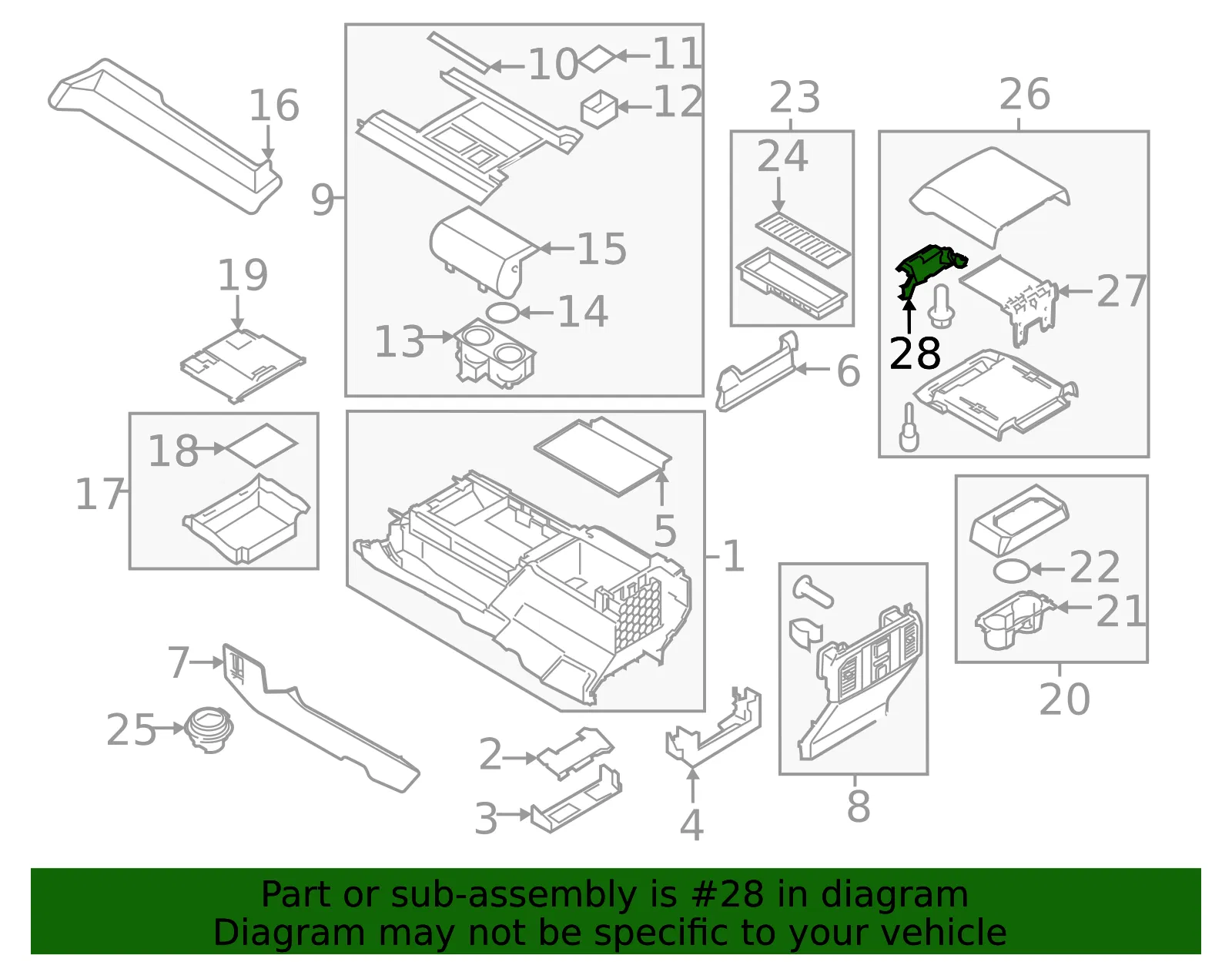 Center Console Latch - Ford (kc3z2506072be) - view 2