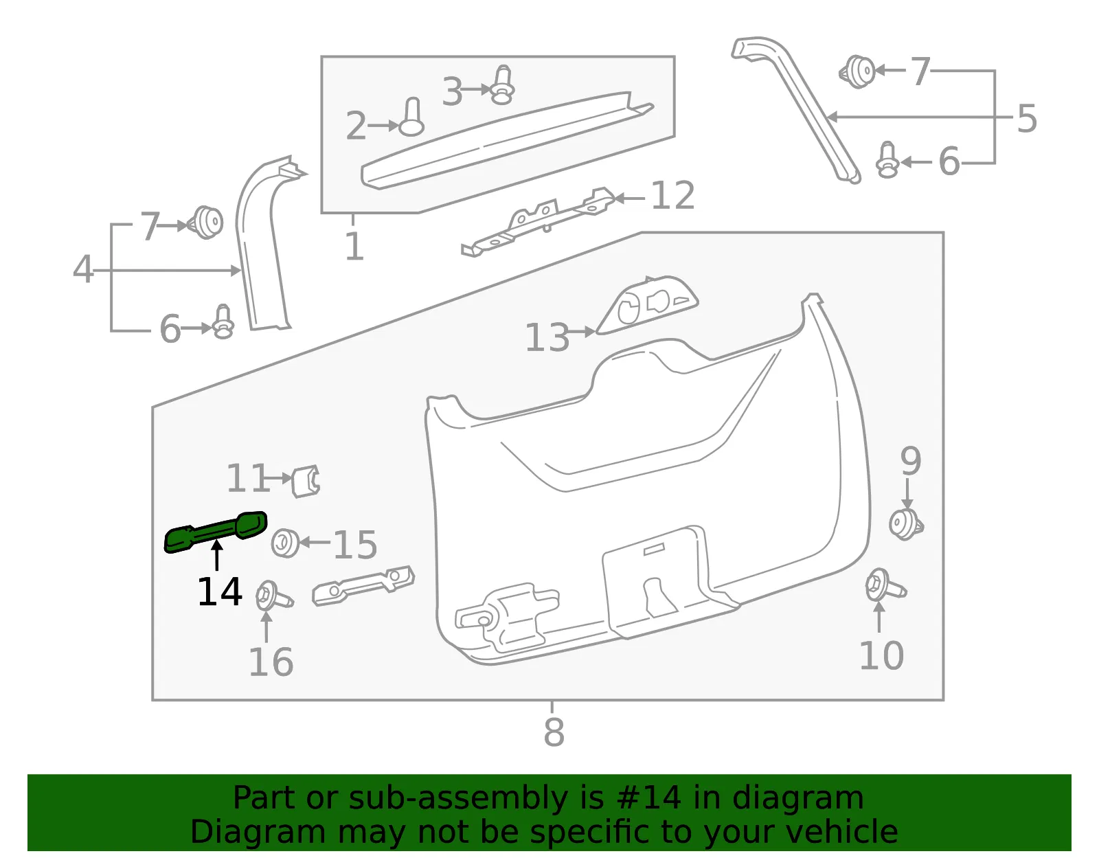 Pull Handle - Ford (kl1z7846404ae) - view 5