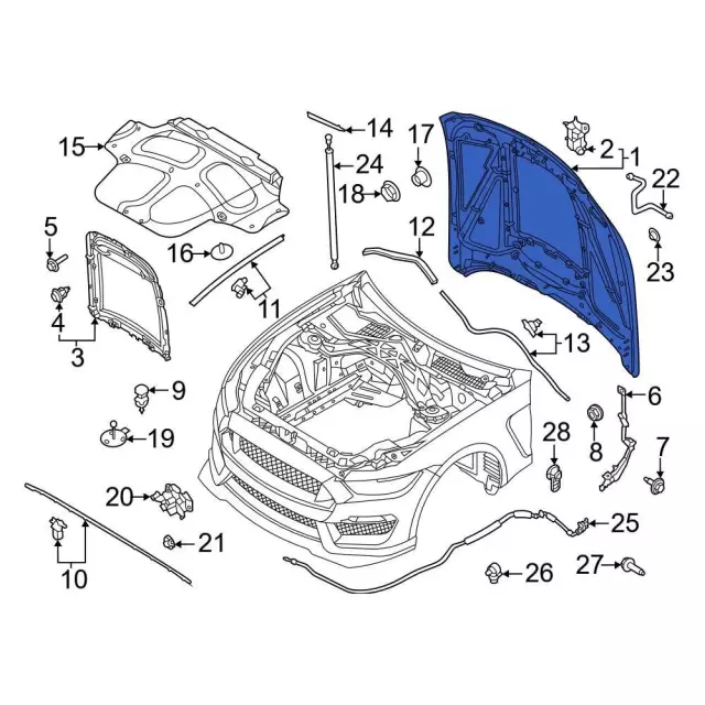 Hood Panel - Ford (kr3z16612a)