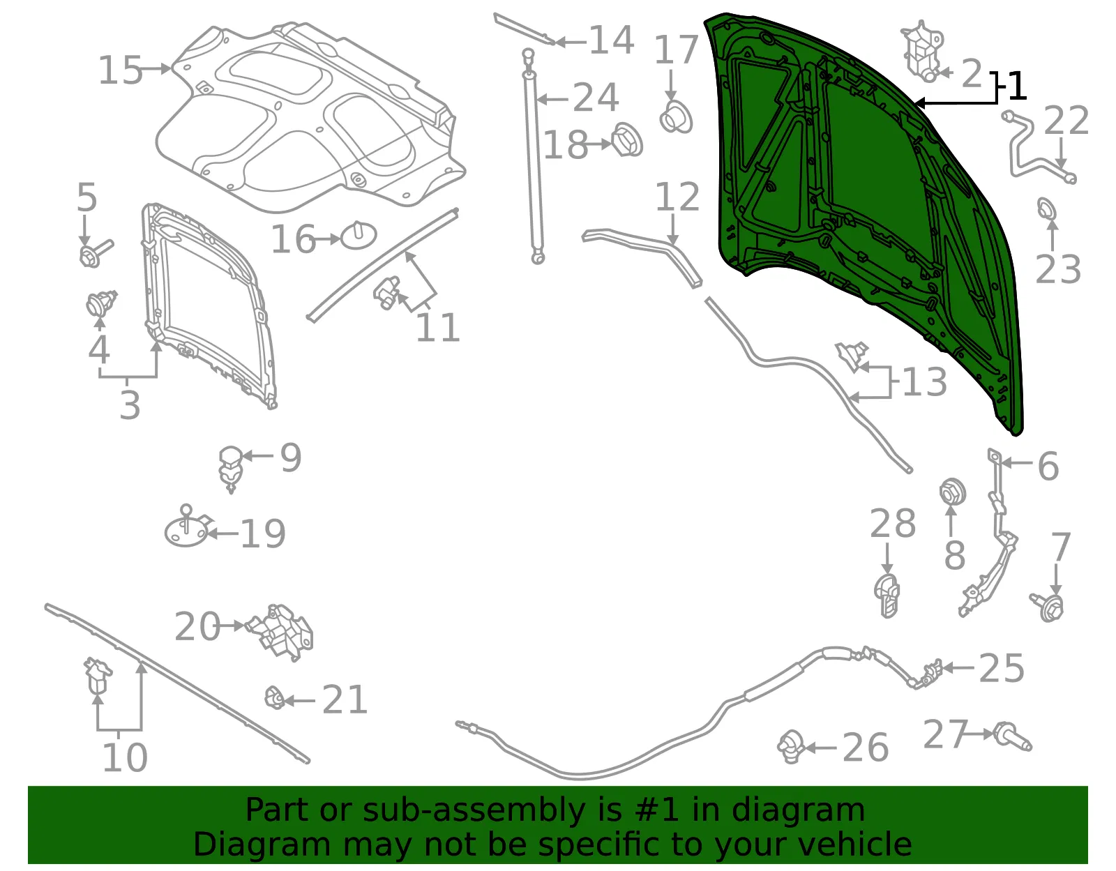 Hood Panel - Ford (kr3z16612a) - view 3