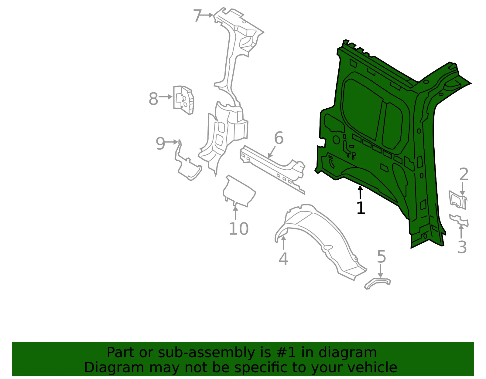Quarter Panel - Ford (kt1z6127791k) - view 2