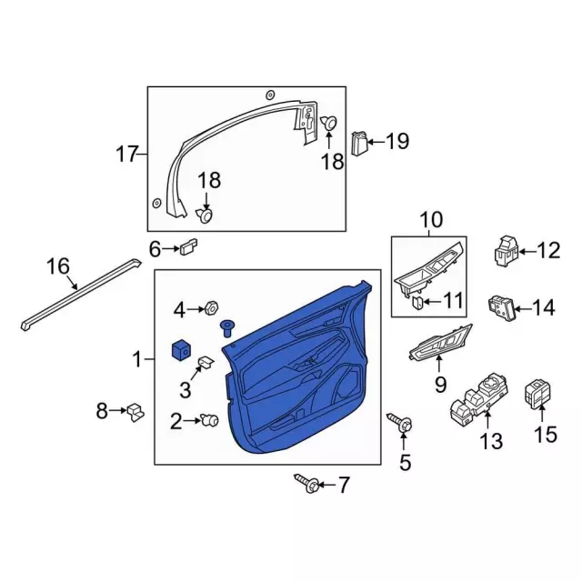 Door Interior Trim Panel - Ford (kt4z5823943ca) - view 8