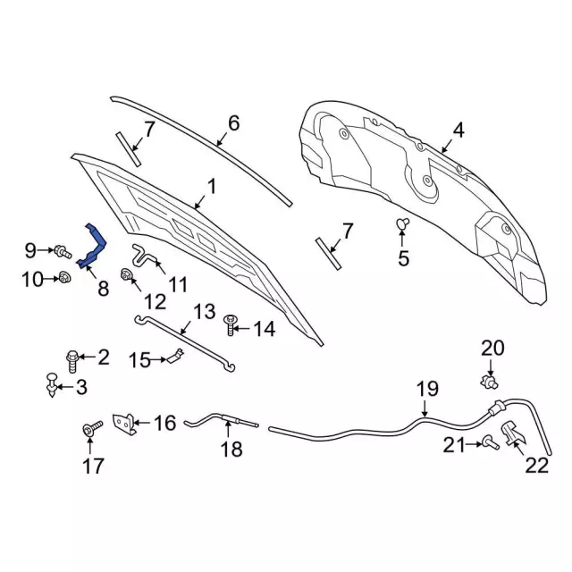 Hood Hinge - Ford (lb5z16796a) - view 5