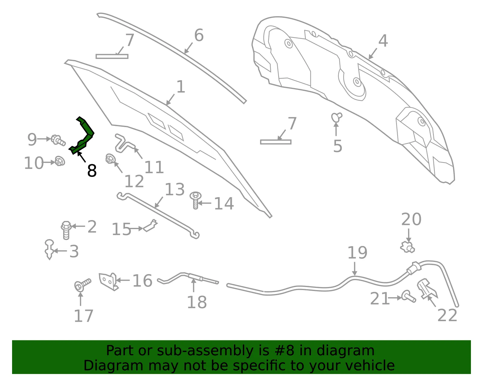 Hood Hinge - Ford (lb5z16796a) - view 7