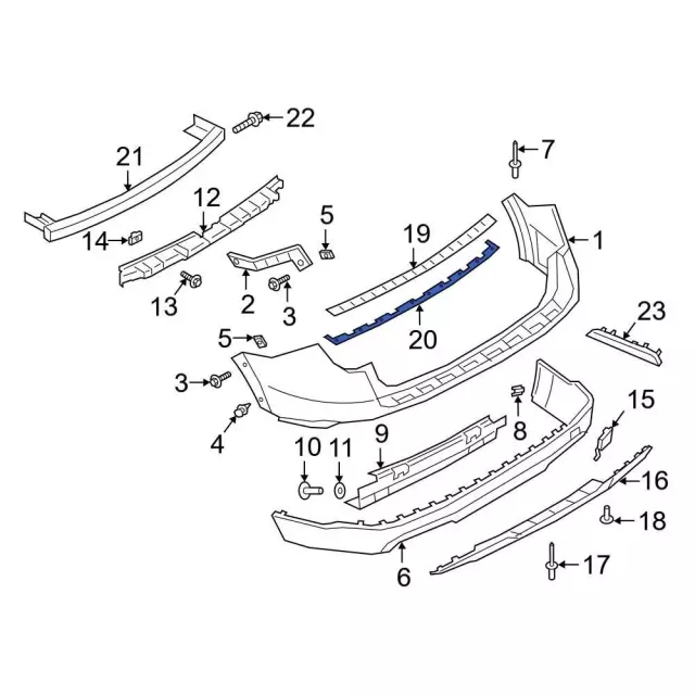 Bumper Trim - Ford (lb5z17c830da) - view 2