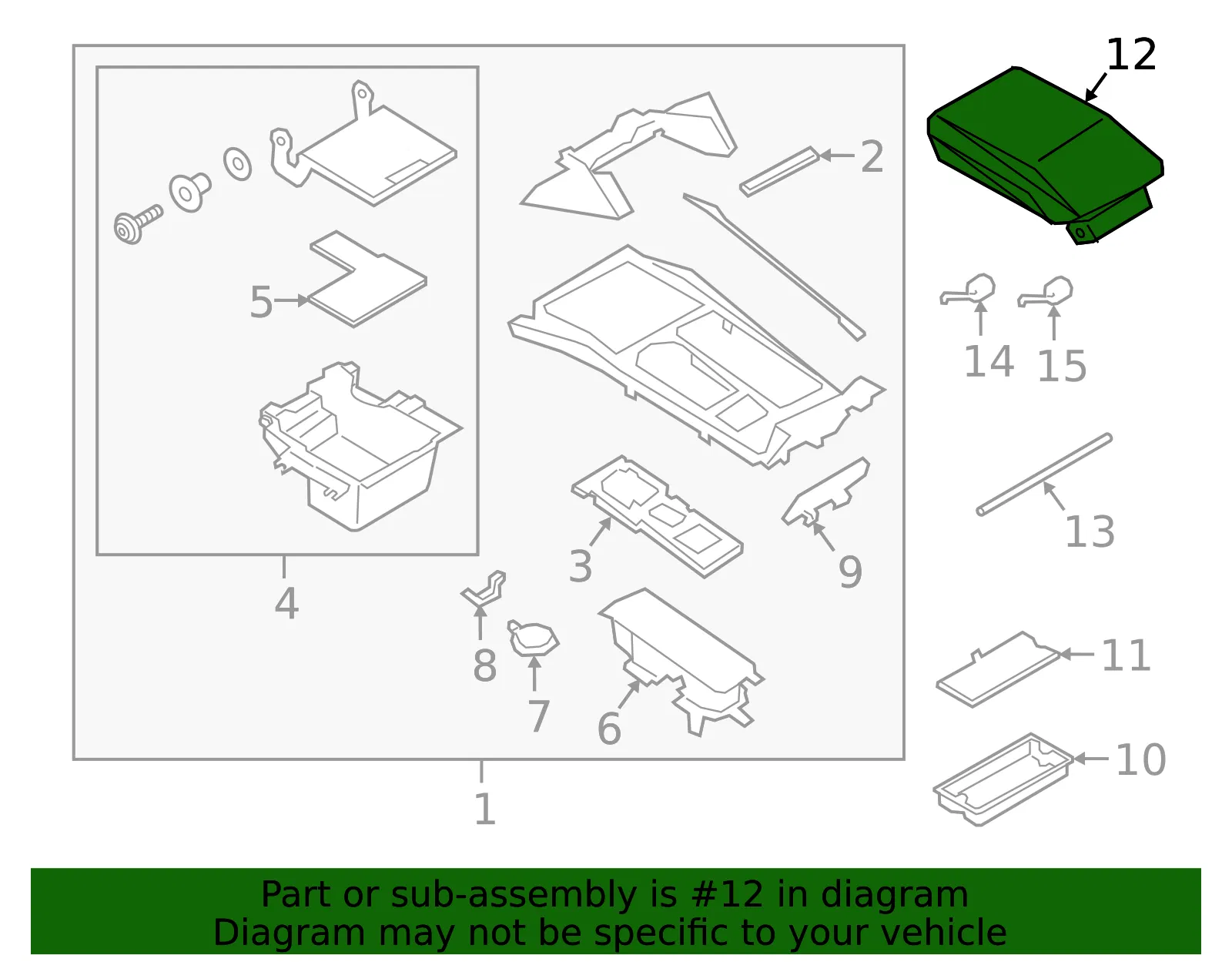 Compartment Door - Ford (lb5z7806024cb) - view 4
