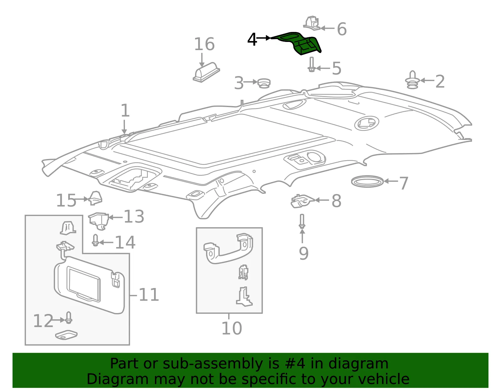 Headliner Bracket - Ford (lb5z7829019c) - view 3