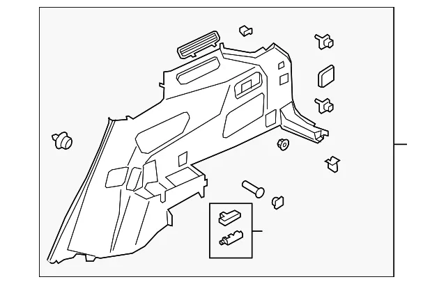 Interior Quarter Panel Trim Panel - Ford (lb5z7831012cb)