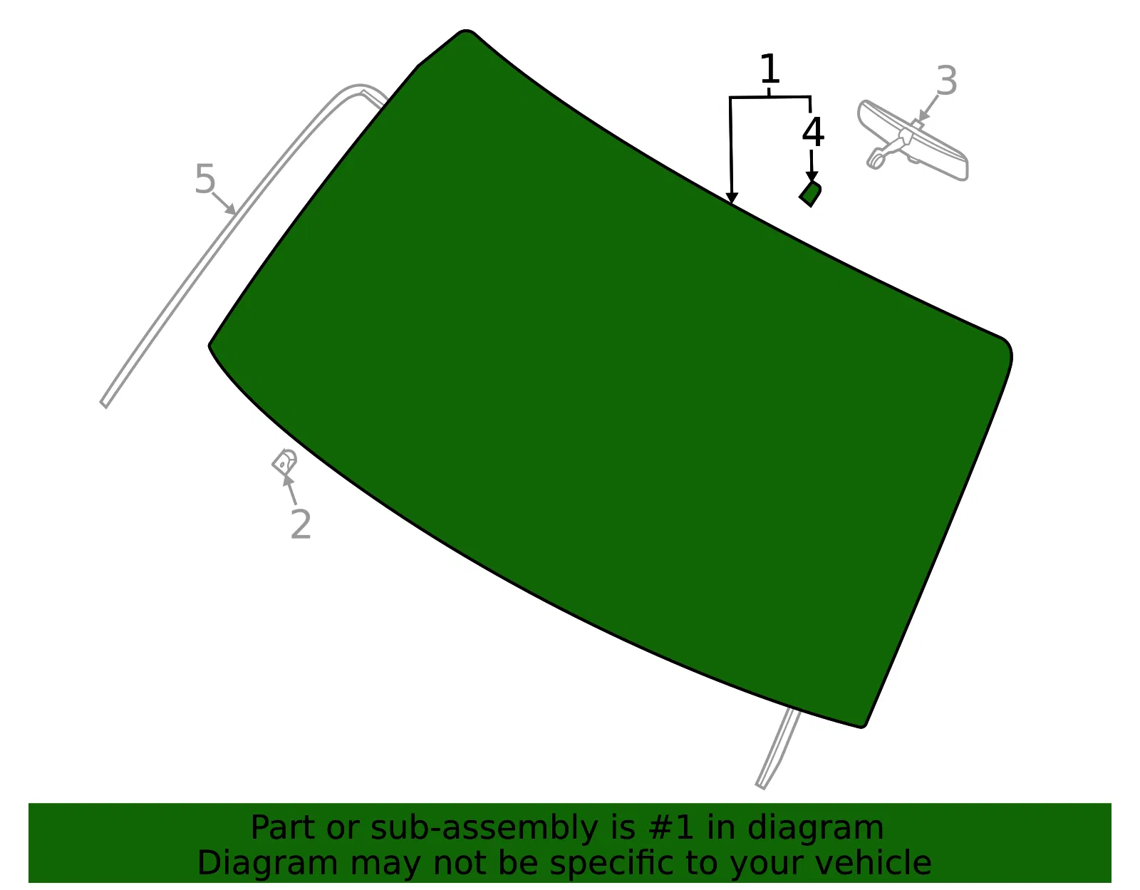 Windshield - Ford (lc2z1503100a) - view 2