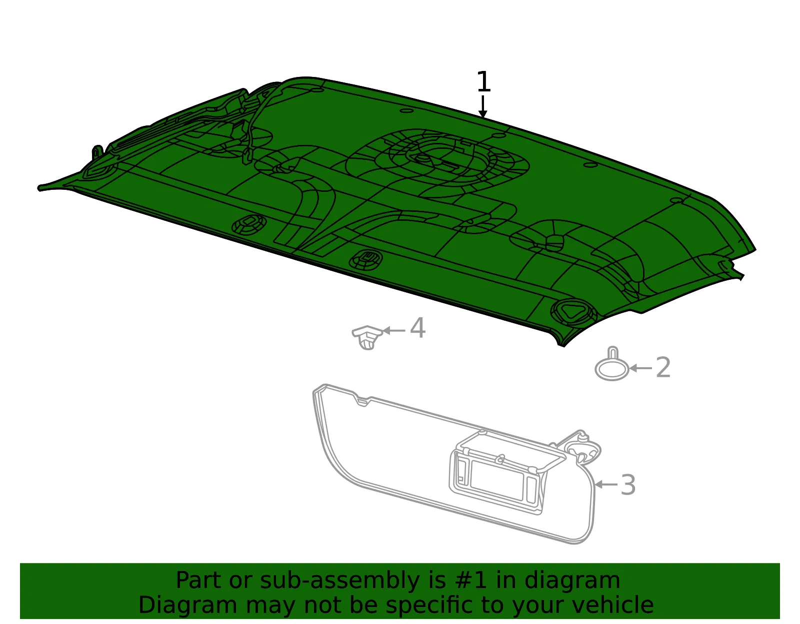 Headliner - Ford (lc2z1551940ab) - view 3
