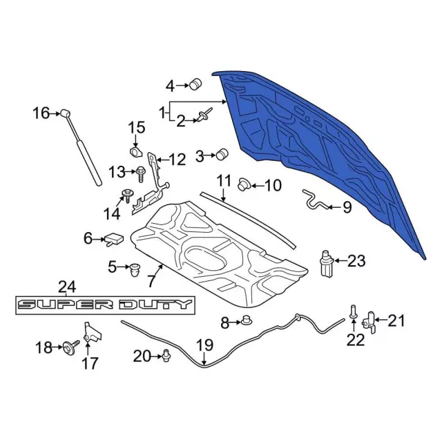 Hood Panel - Ford (lc3z16612c) - view 4