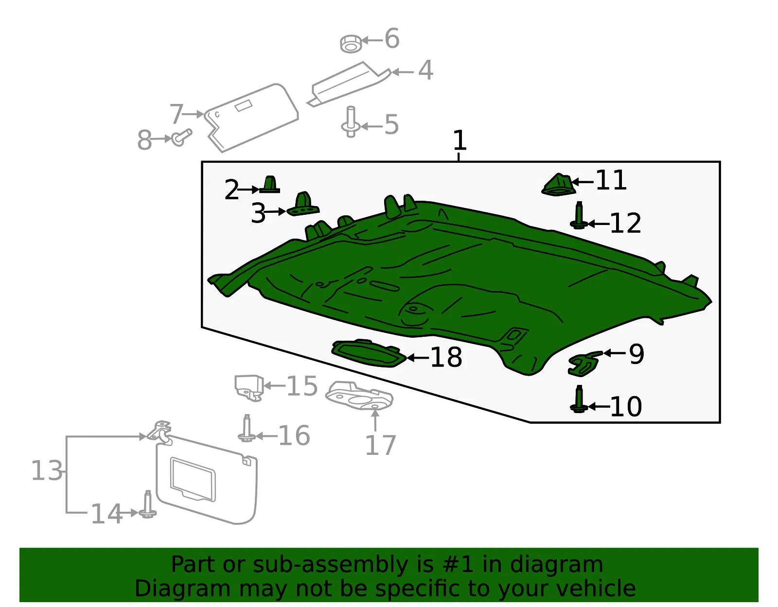 Headliner - Ford (lc3z2551944cb) - view 4