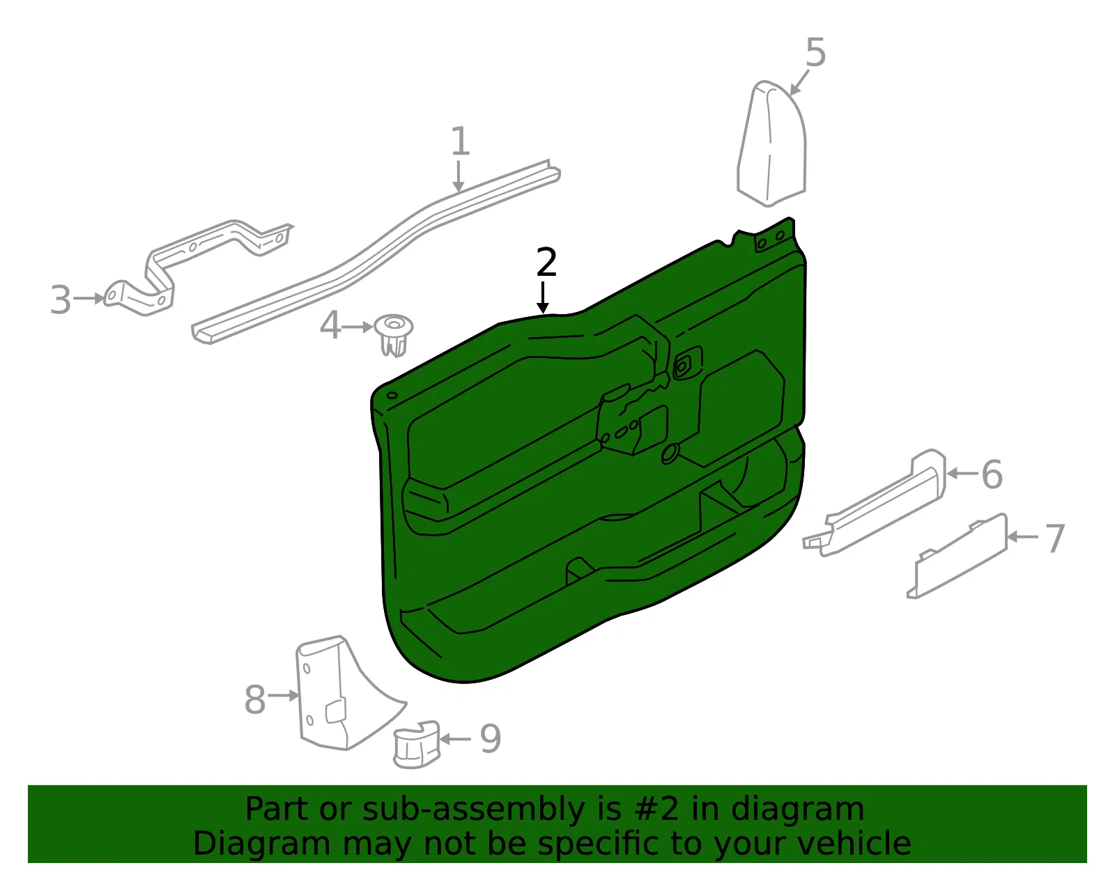 Door Interior Trim Panel - Ford (lc3z2823942cb) - view 2