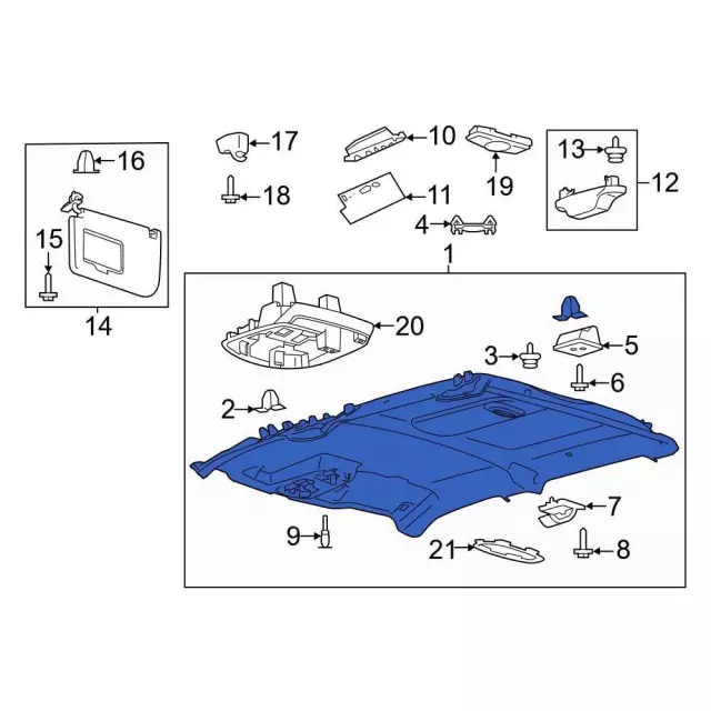 Headliner - Ford (lc3z2851944ba) - view 2