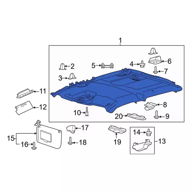 Headliner - Ford (lc3z2851944ba) - view 5