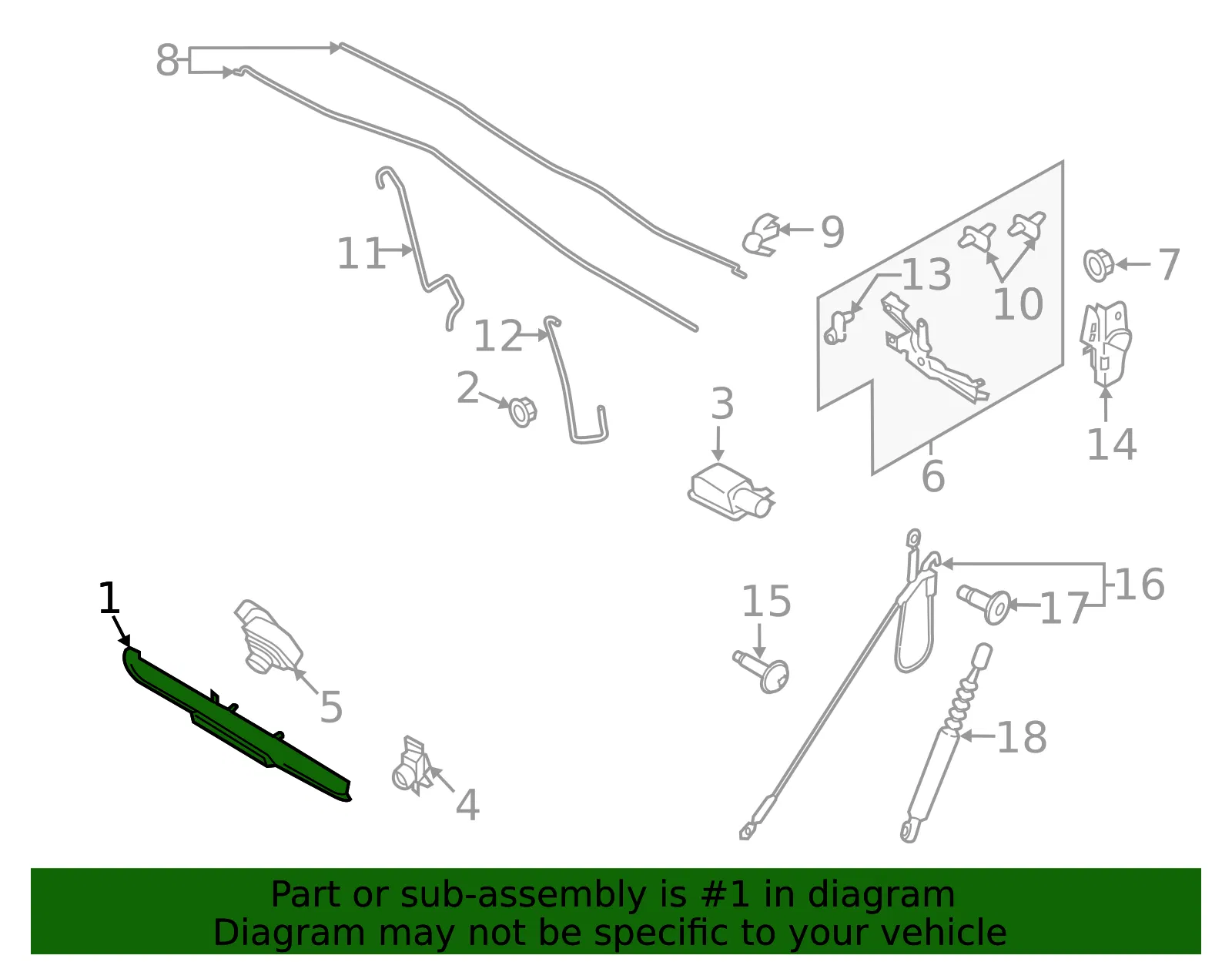 Tailgate Handle - Ford (lc3z9943400fa) - view 4