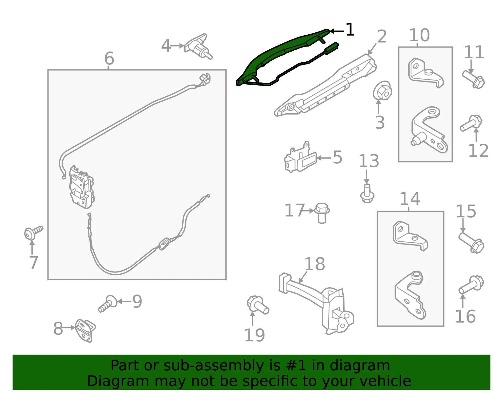 Handle Assembly Door Outer - Ford (lc5z5422405aaptm) - view 3