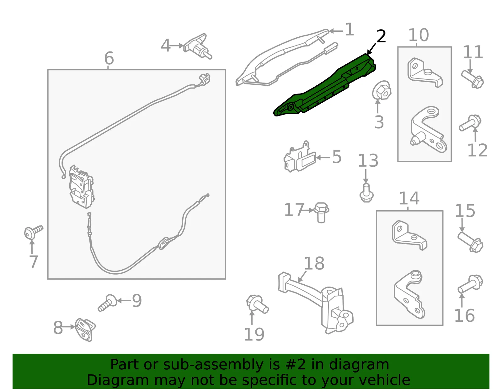 Handle Base - Ford (lc5z7826684c) - view 2