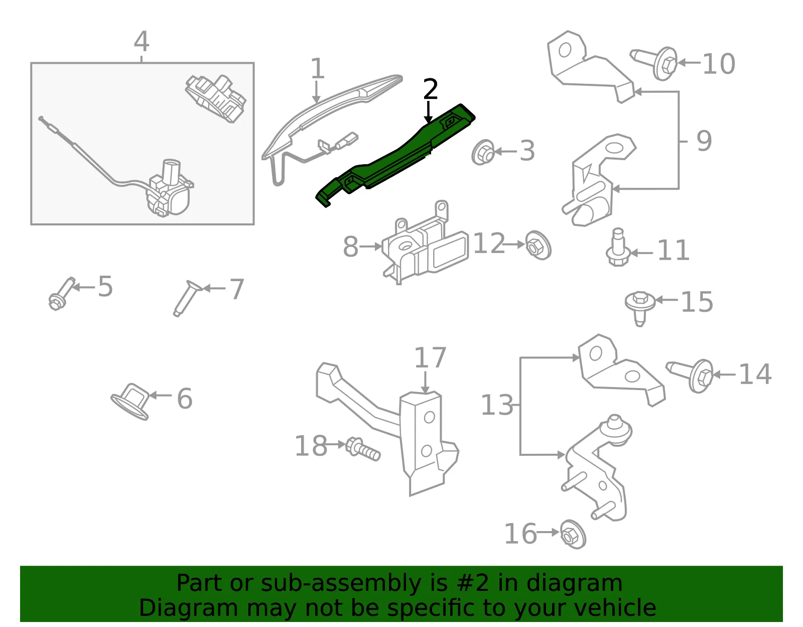 Handle Base - Ford (lc5z7826684d) - view 2