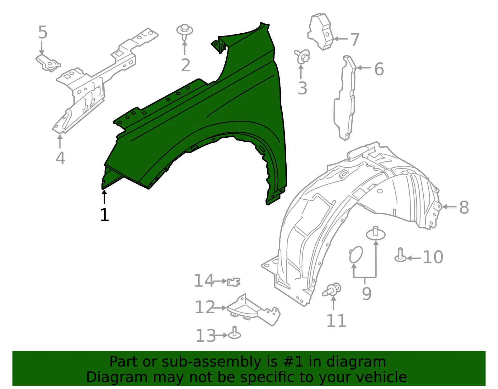 Fender Assembly Front - Ford (lj7z16005a) - view 3