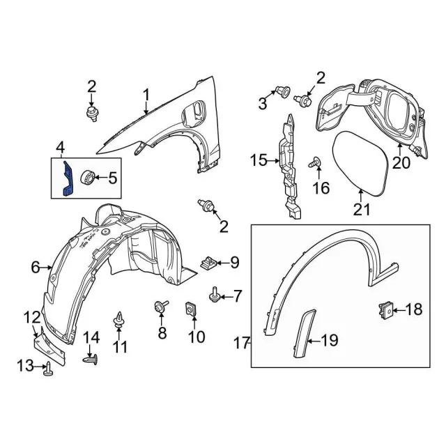 Fender Bracket - Ford (lj8z16c199a) - view 4