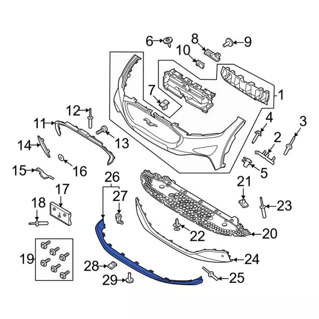 Valance Panel - Ford (lj8z17d957ea) - view 2
