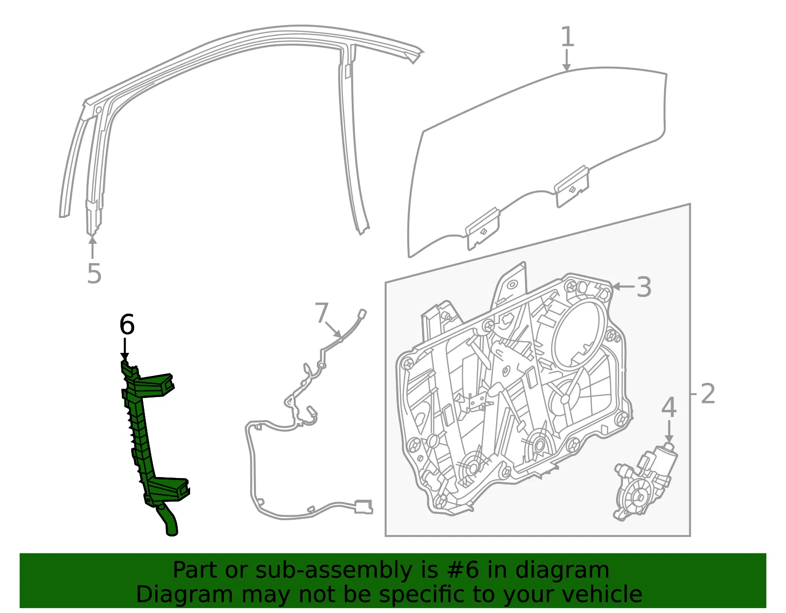 Window Regulator Guide - Ford (lj8z58222a00a) - view 2