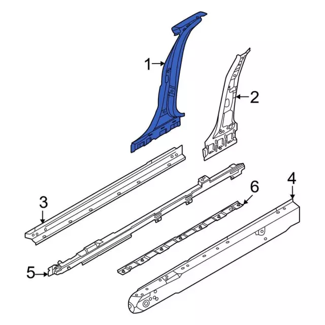 Door Pillar Post Trim Set - Ford (lj8z5824301a)