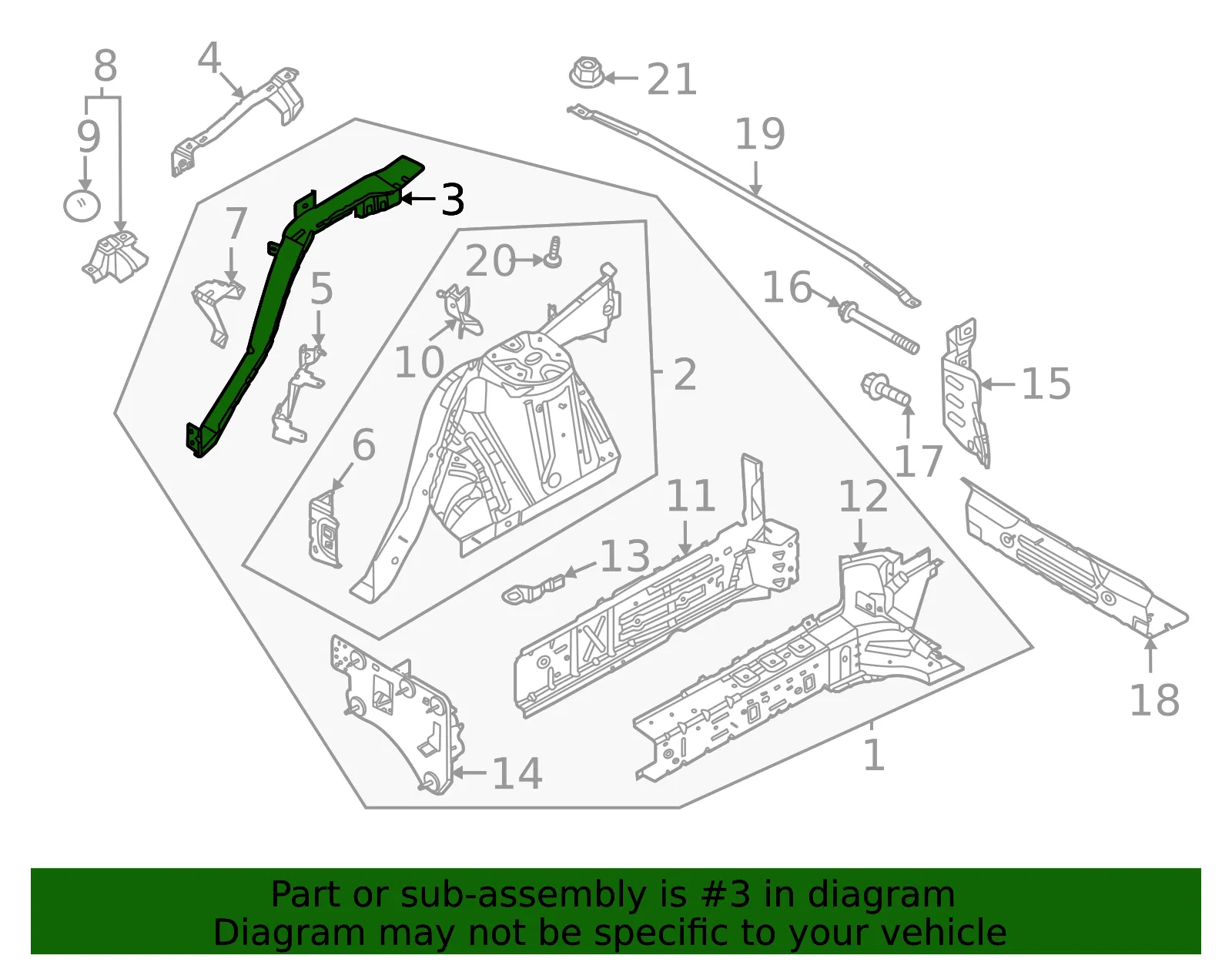 Apron Assembly Bracket - Ford (lj9z16a201a) - view 3
