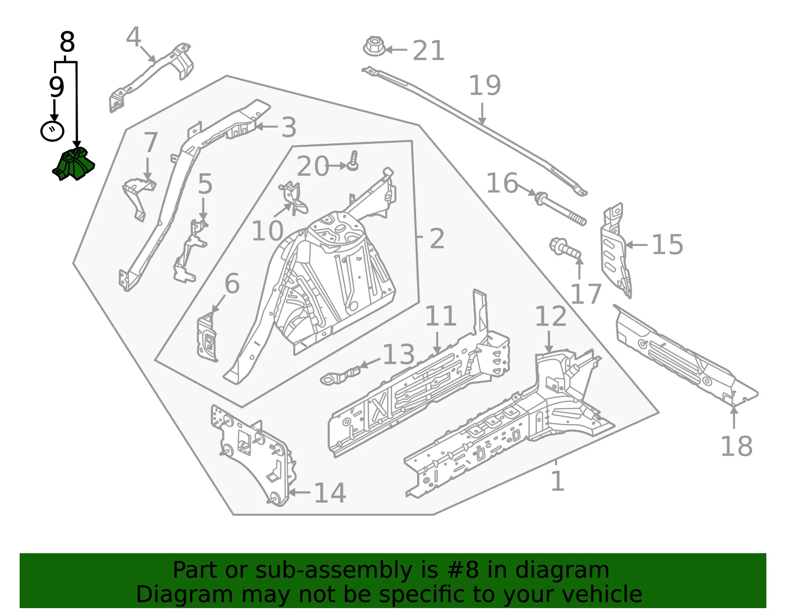 Fender Apron Bracket - Ford (lj9z16c078a) - view 3