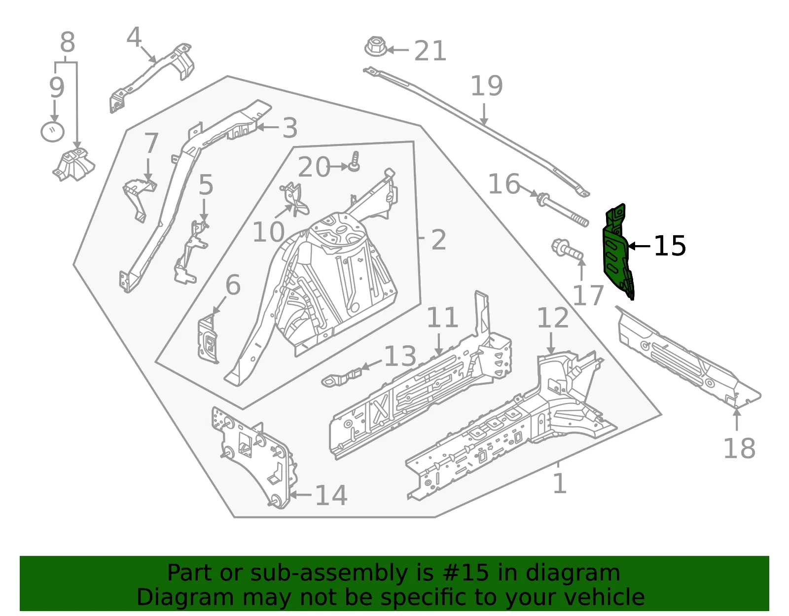 Fender Rail Bracket - Ford (lj9z5810113a) - view 2