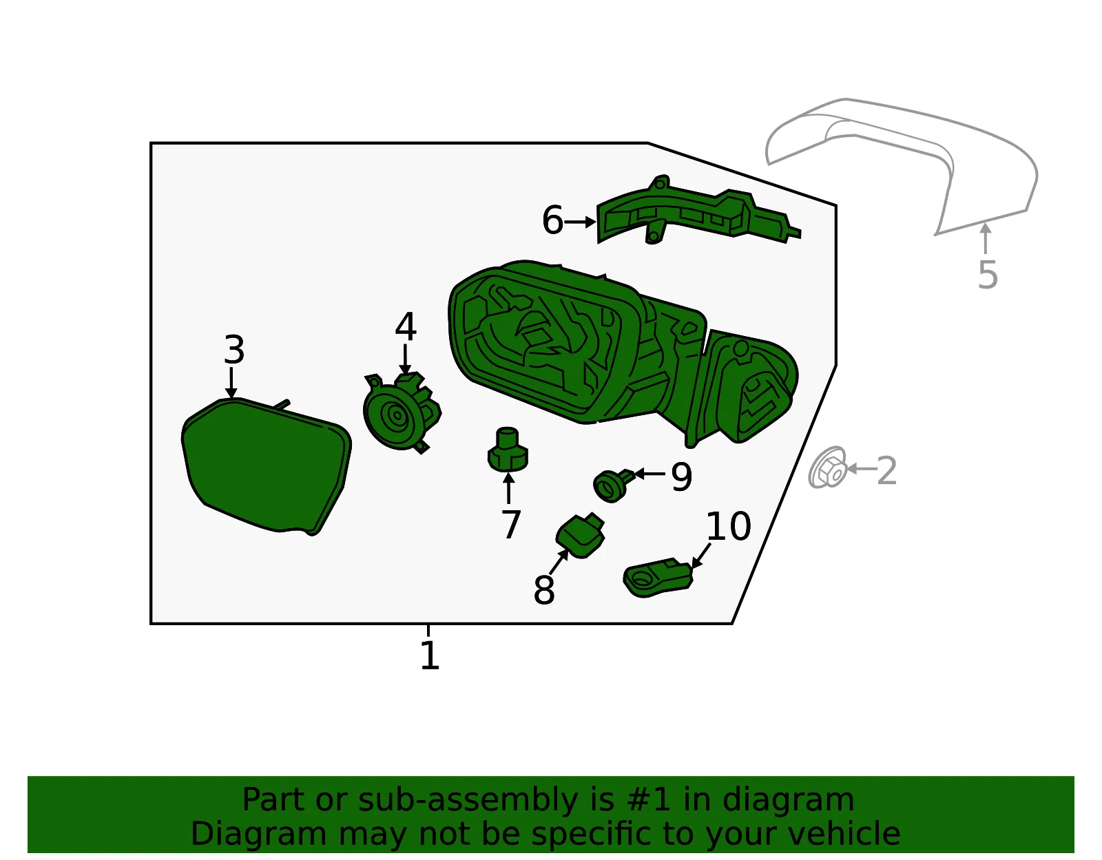 Mirror Assembly - Ford (ll1z17683ga) - view 3