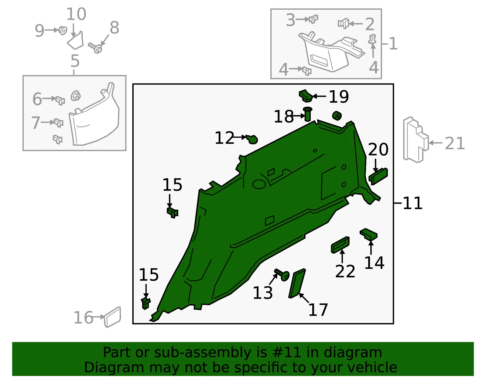 Quarter Trim Panel - Ford (ll7z4031112ea) - view 2