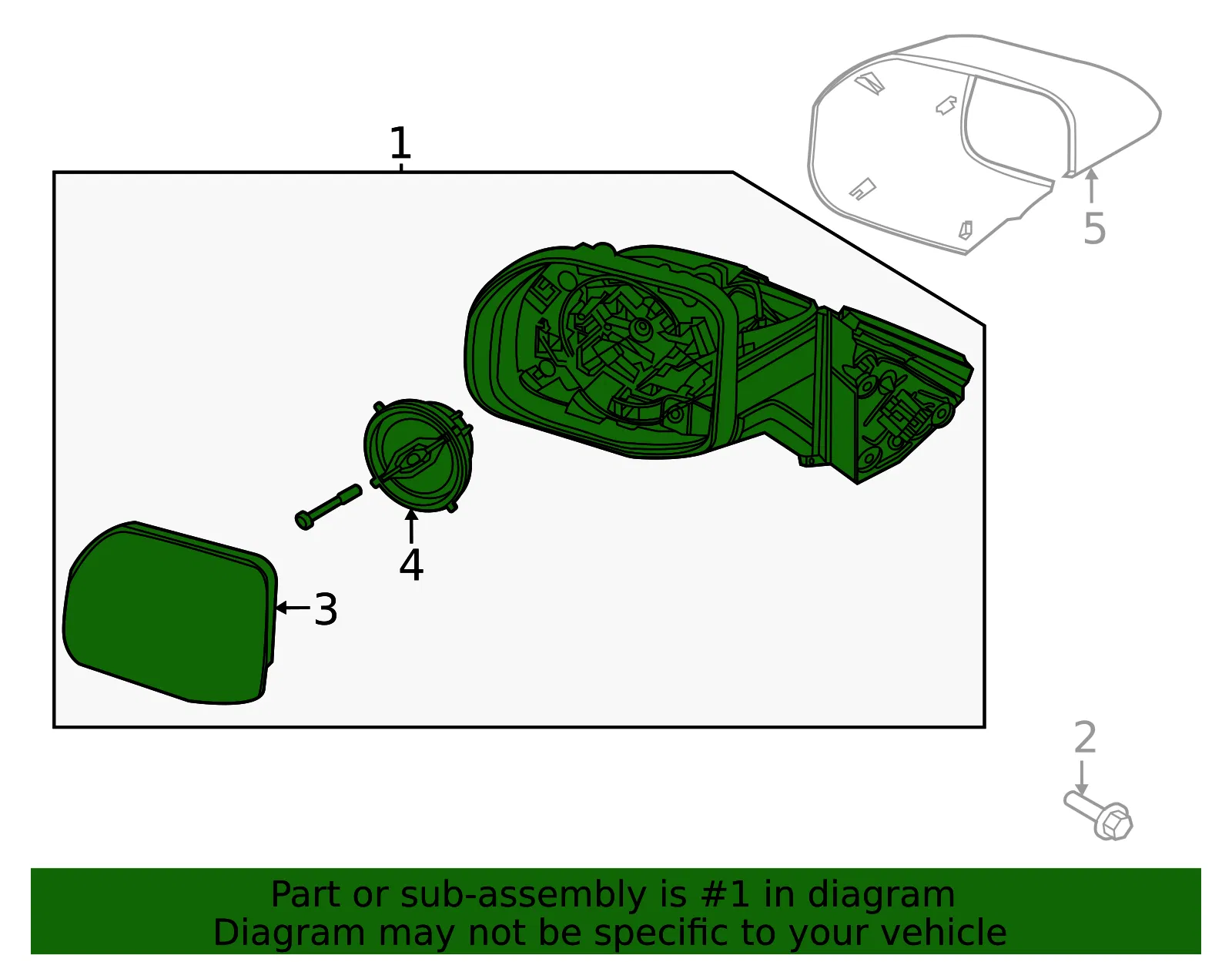 Mirror Assembly - Ford (m1pz17683b) - view 3