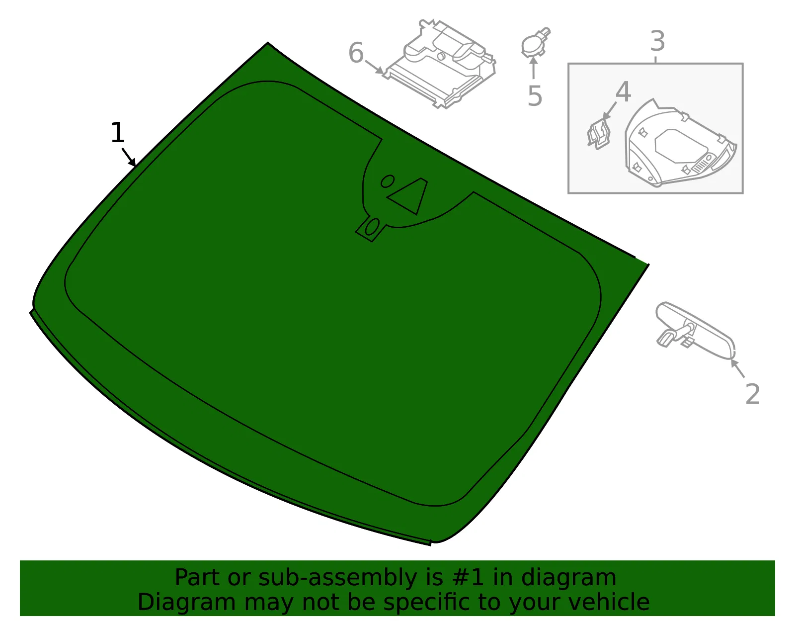 Windshield - Ford (m1pz7803100c) - view 3