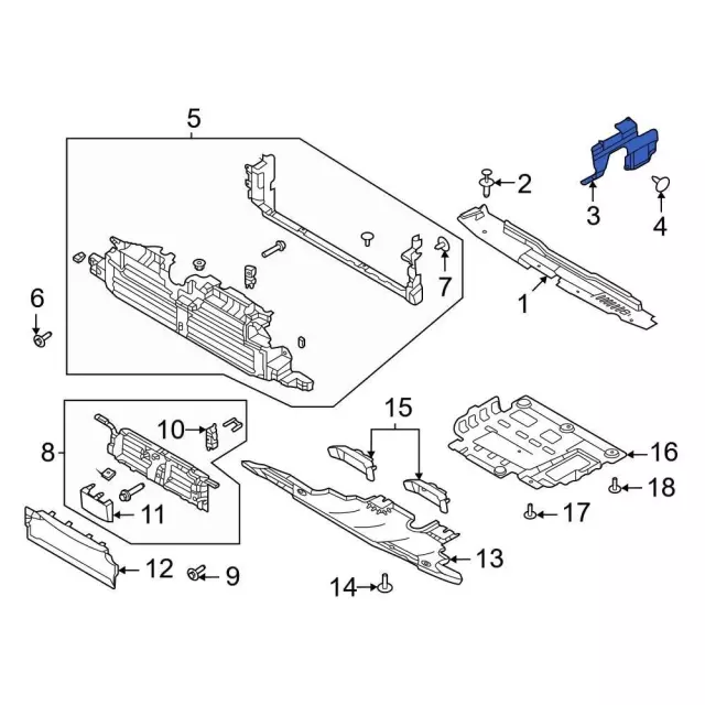 Radiator Support Splash Shield - Ford (m2dz10317a) - view 6