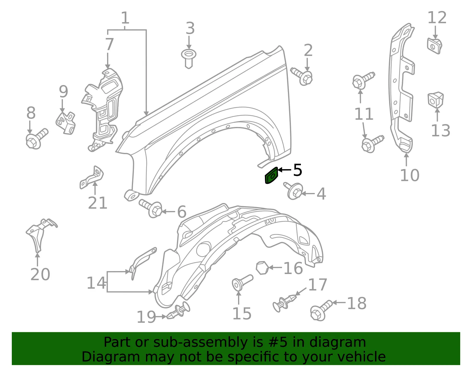 Fender Extension - Ford (m2dz16018a) - view 2