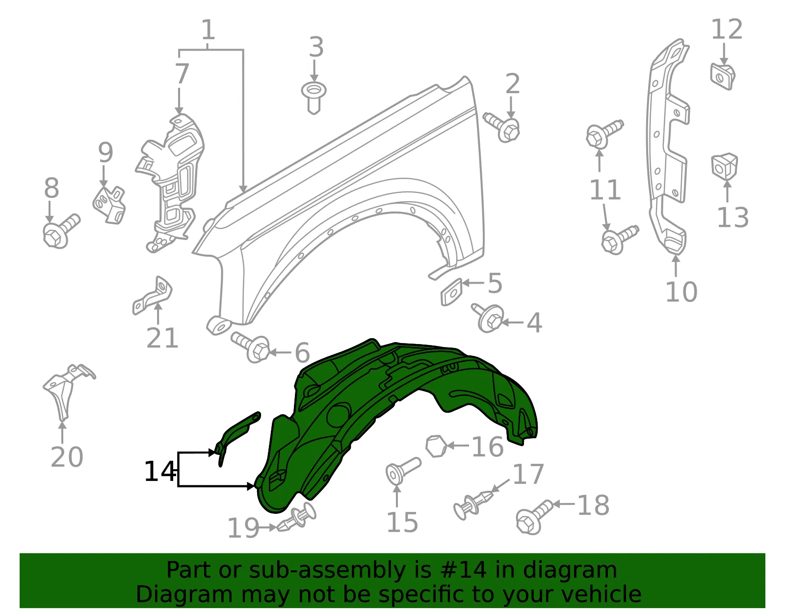 Fender Splash Shield - Ford (m2dz16102a) - view 4