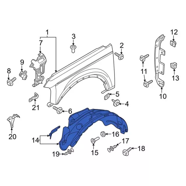 Fender Splash Shield - Ford (m2dz16102a) - view 6
