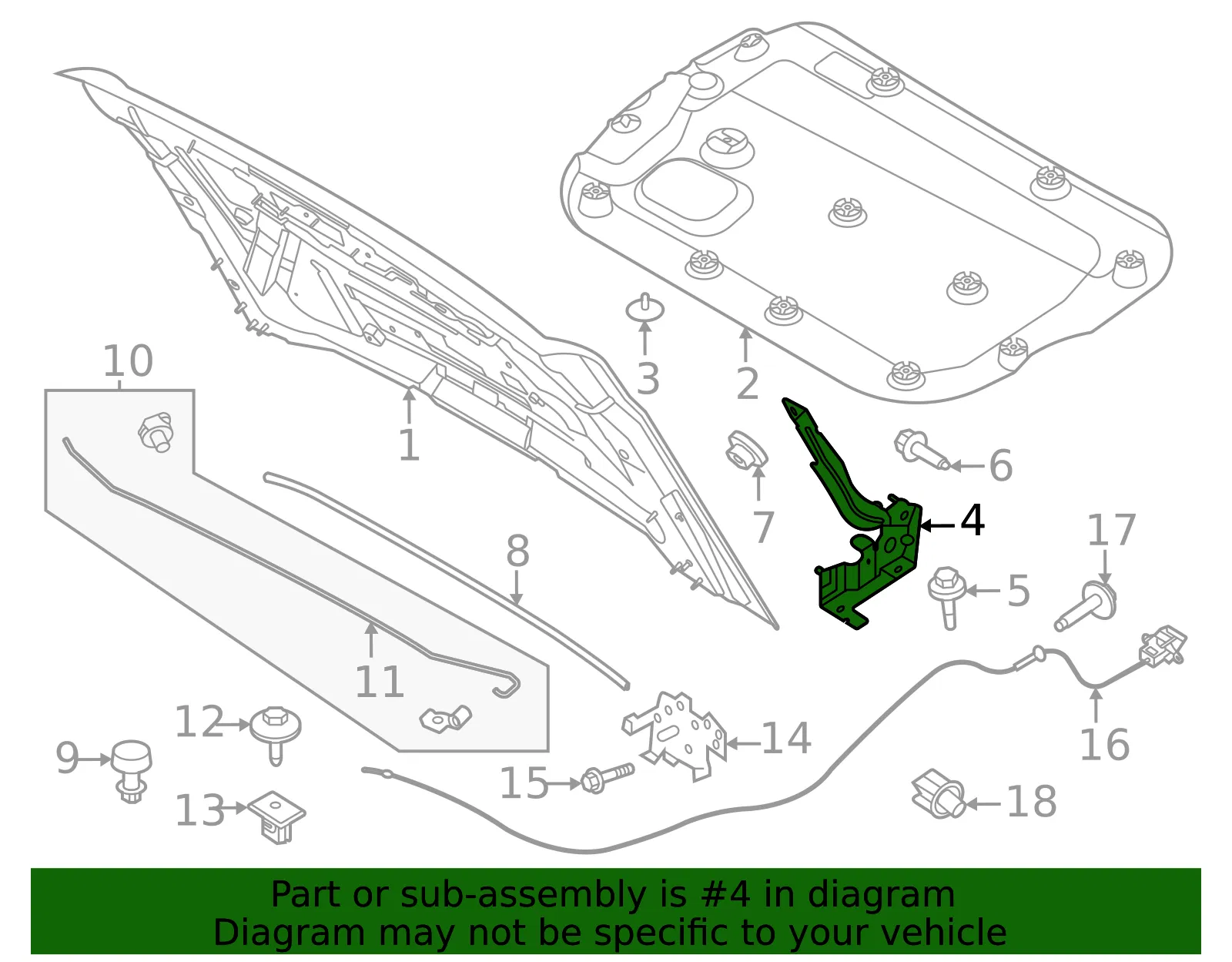 Hood Hinge - Ford (m2dz16796a) - view 7