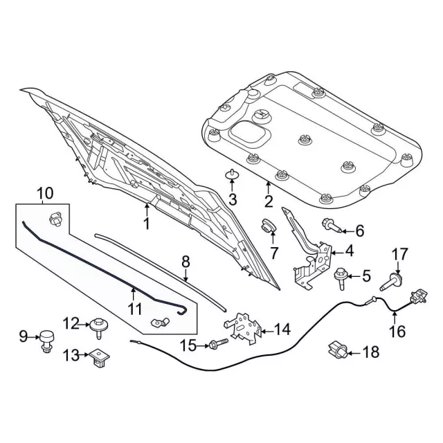Hood / Trunk Prop Rod - Ford (m2dz16826a) - view 6