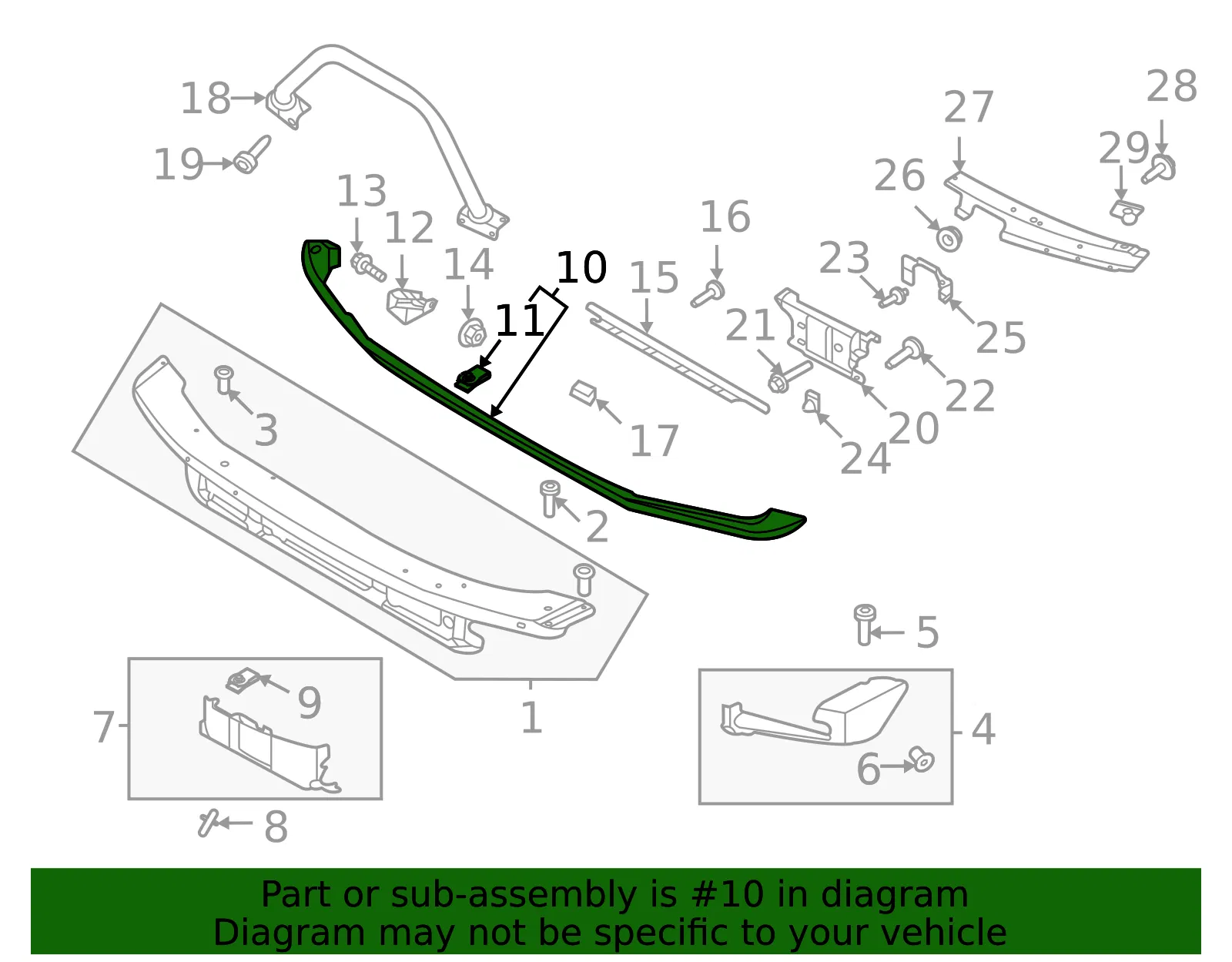 Bumper Trim - Ford (m2dz17232aaptm) - view 5