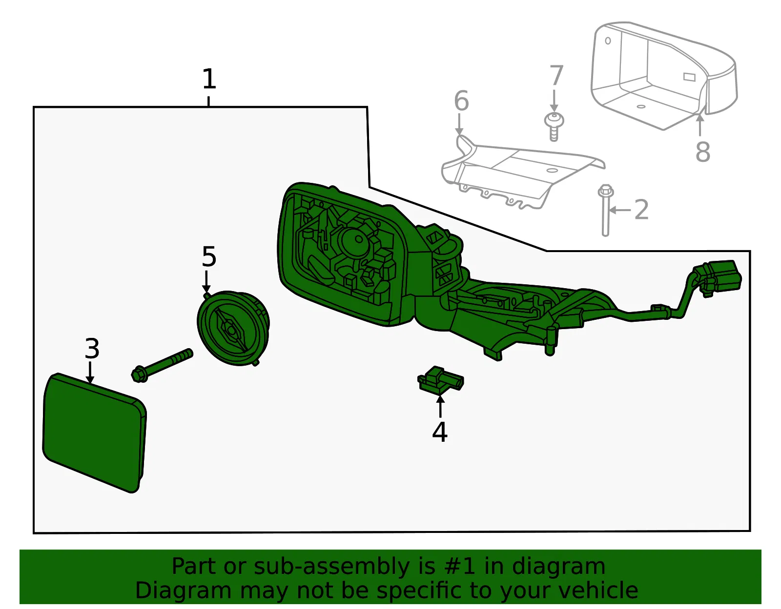 Door Mirror - Ford (m2dz17682a) - view 2