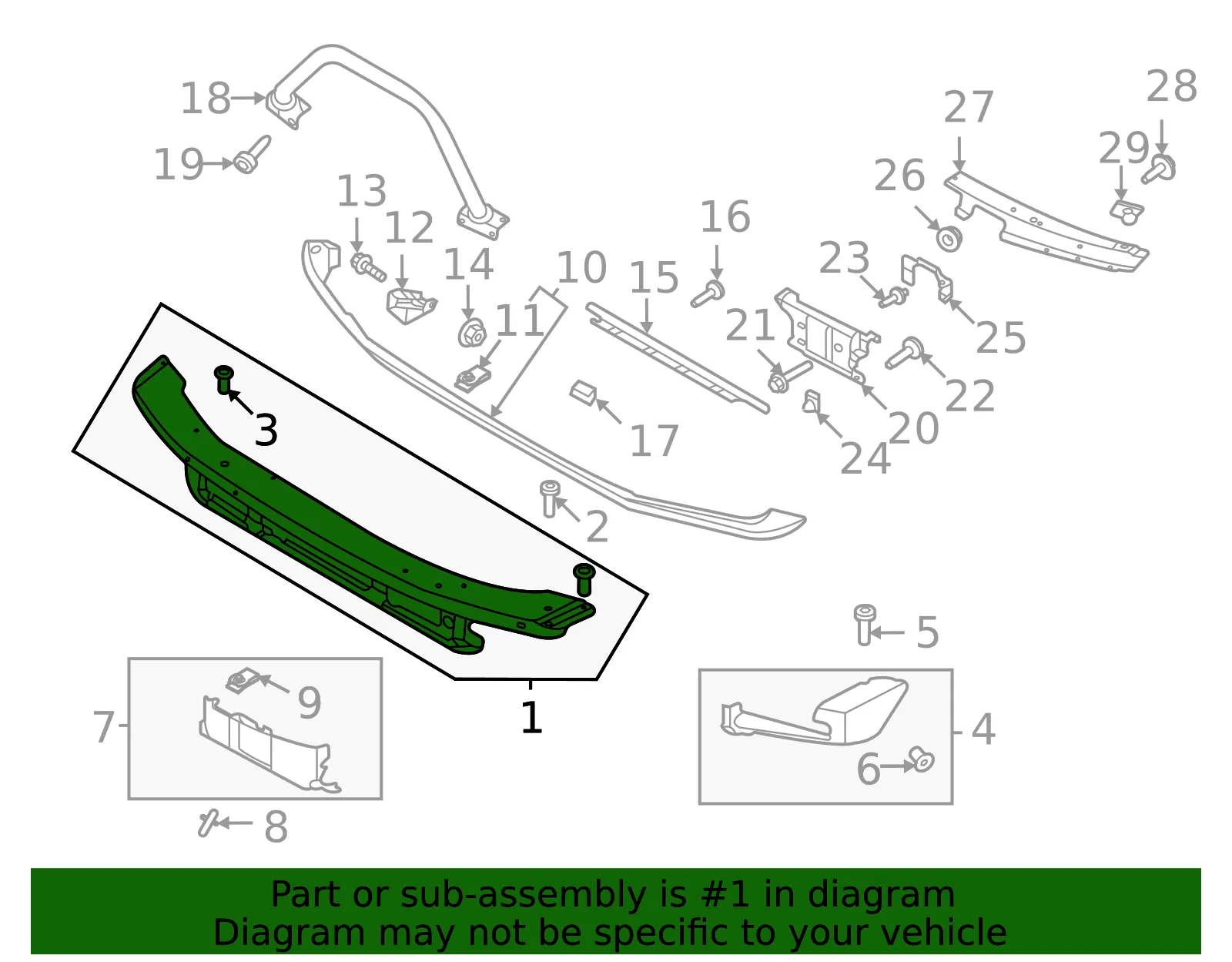 Bumper Face Bar - Ford (m2dz17757da) - view 2