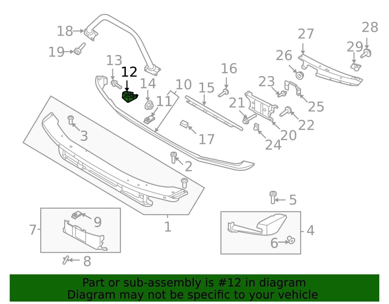 Bumper Molding Bracket - Ford (m2dz17c886a) - view 4