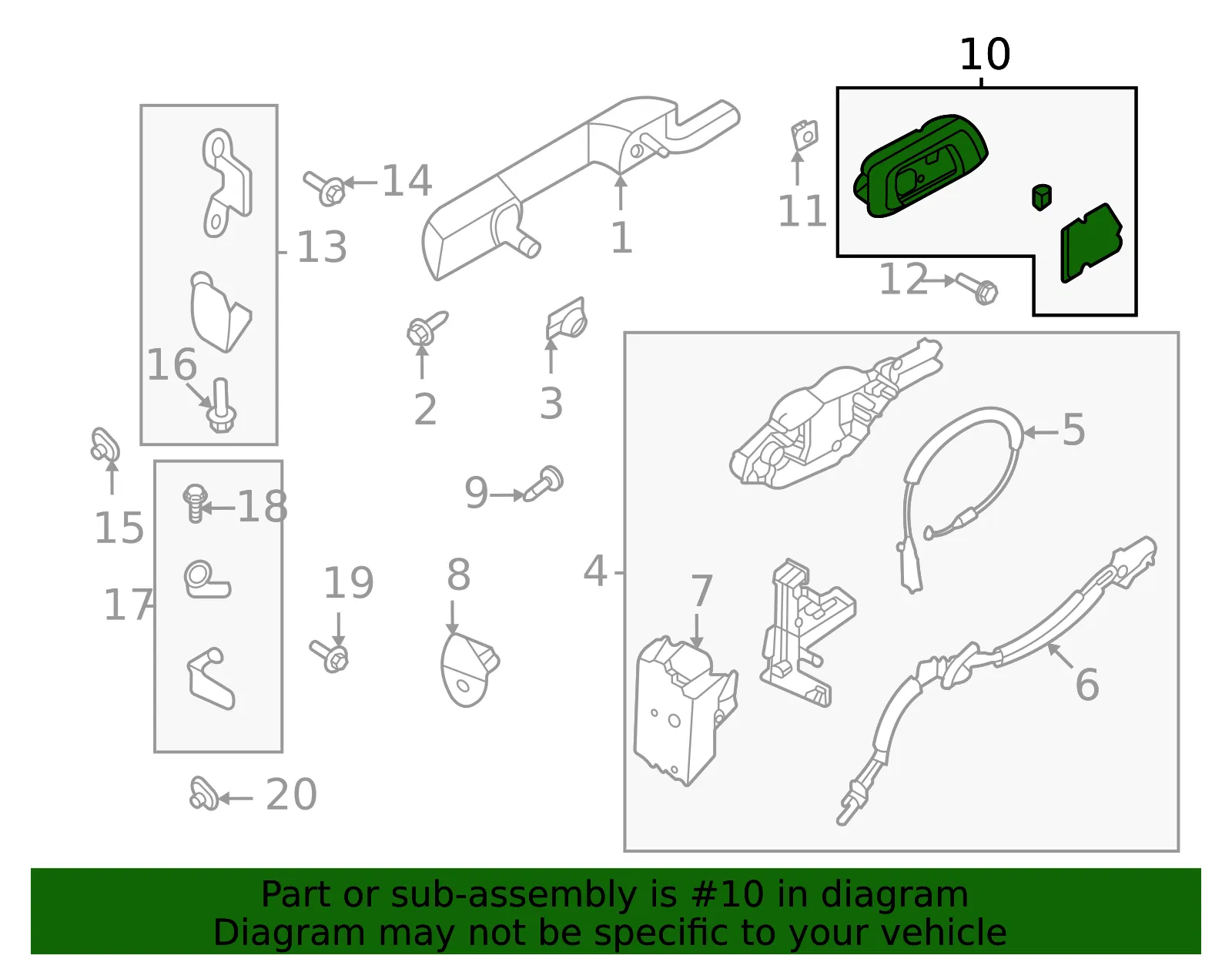 Handle, Inside - Ford (m2dz7822600ae) - view 3